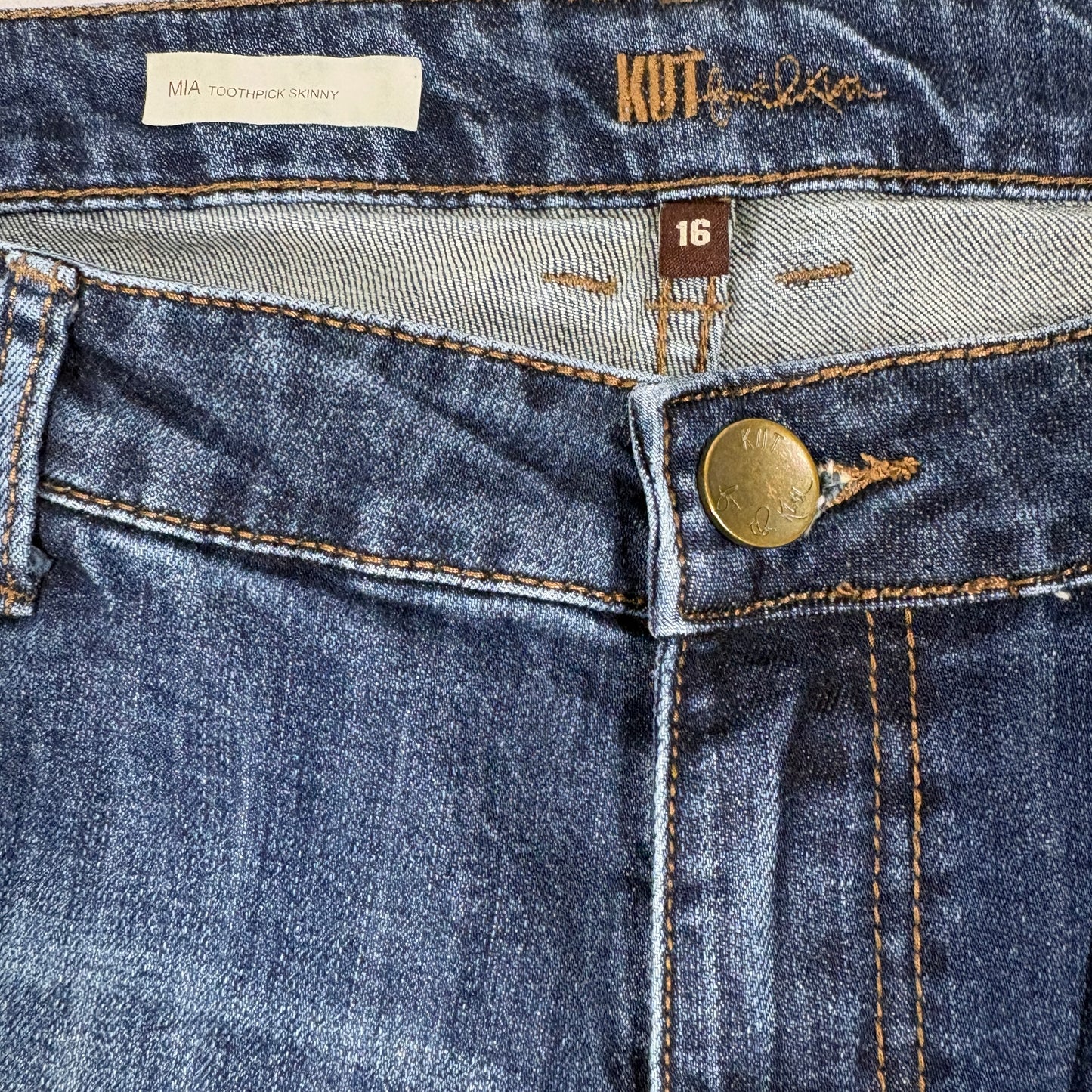 Kut From The Kloth Womens Jeans Size 16 Distressed Skinny Blue Denim Y2K Grunge