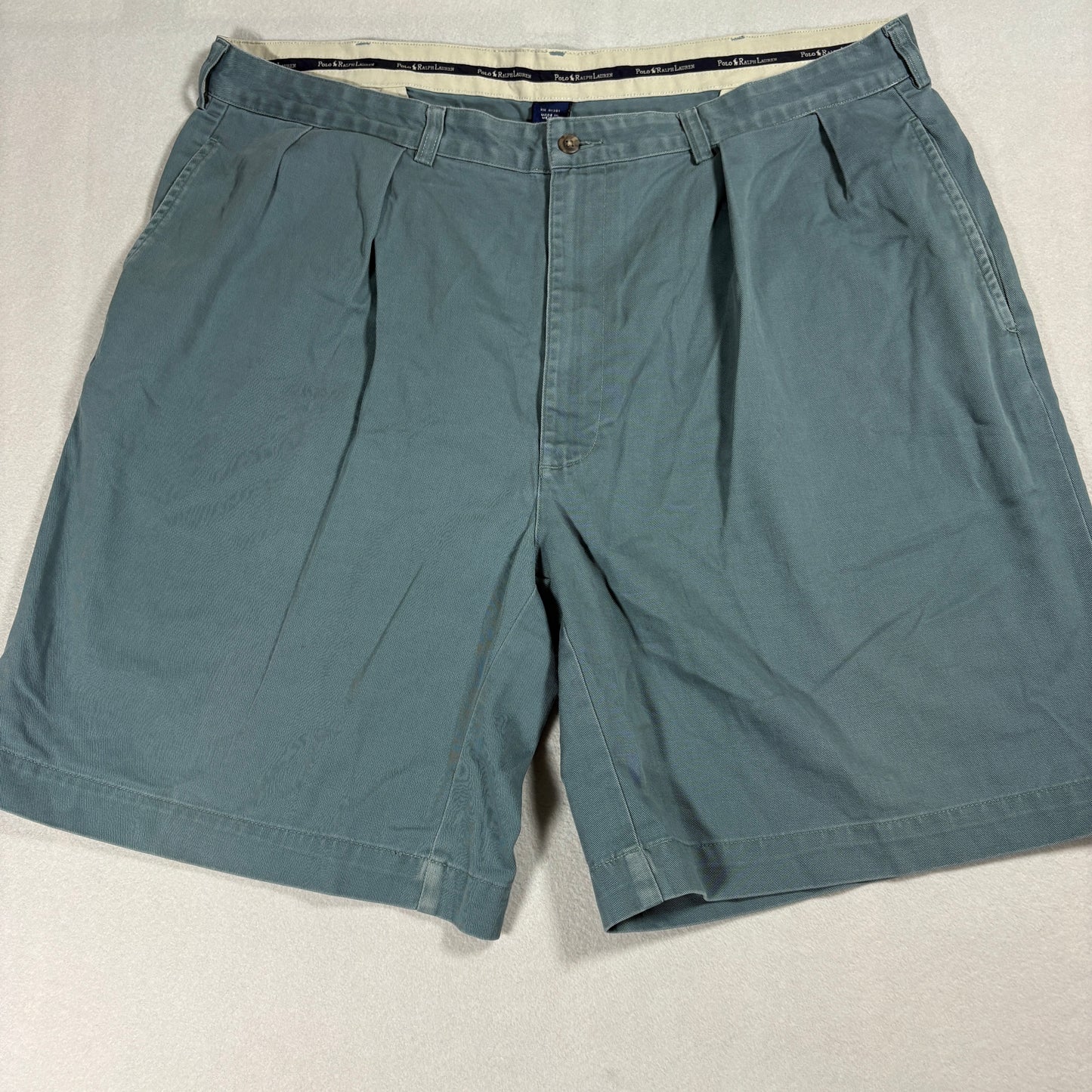 Polo Ralph Lauren Chino Shorts Mens 40 Pleated Classic Fit Teal Cotton