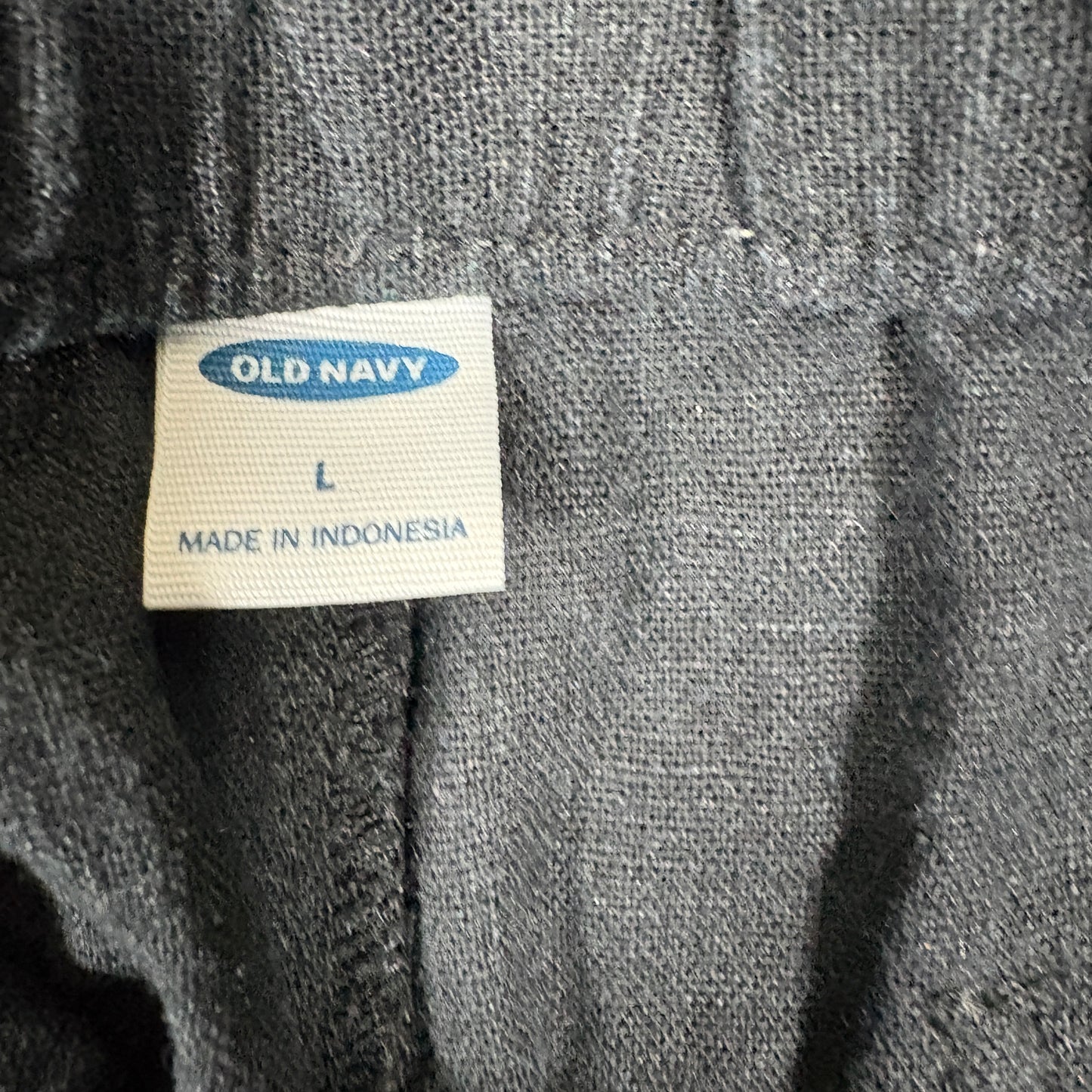 Old Navy Mens Pants Size L Black Linen Blend Drawstring Relaxed Y2K Grunge