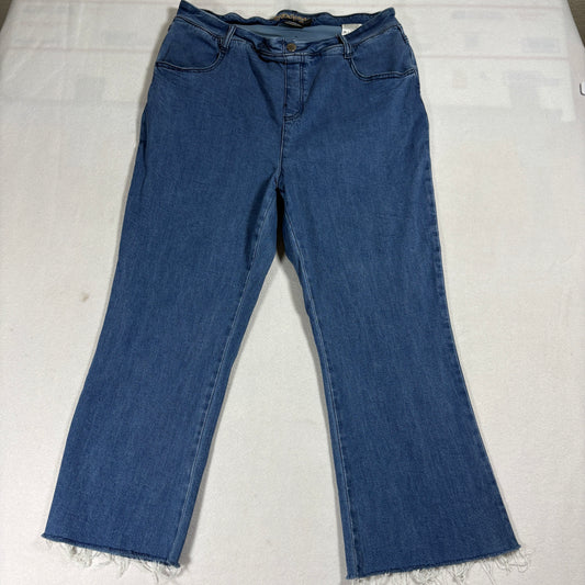 Women With Control MyWonderDenim Jeans 14T Bootcut Blue Fringe Hem Stretch