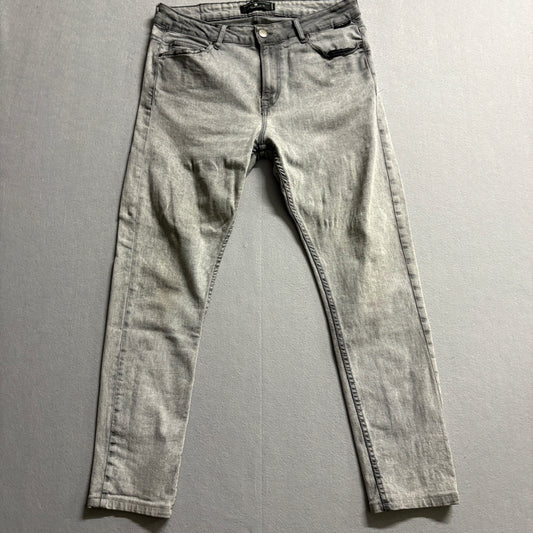Zara Man Skinny Jeans Mens Fits Like 36x27 Gray Wash Stretch Streetwear