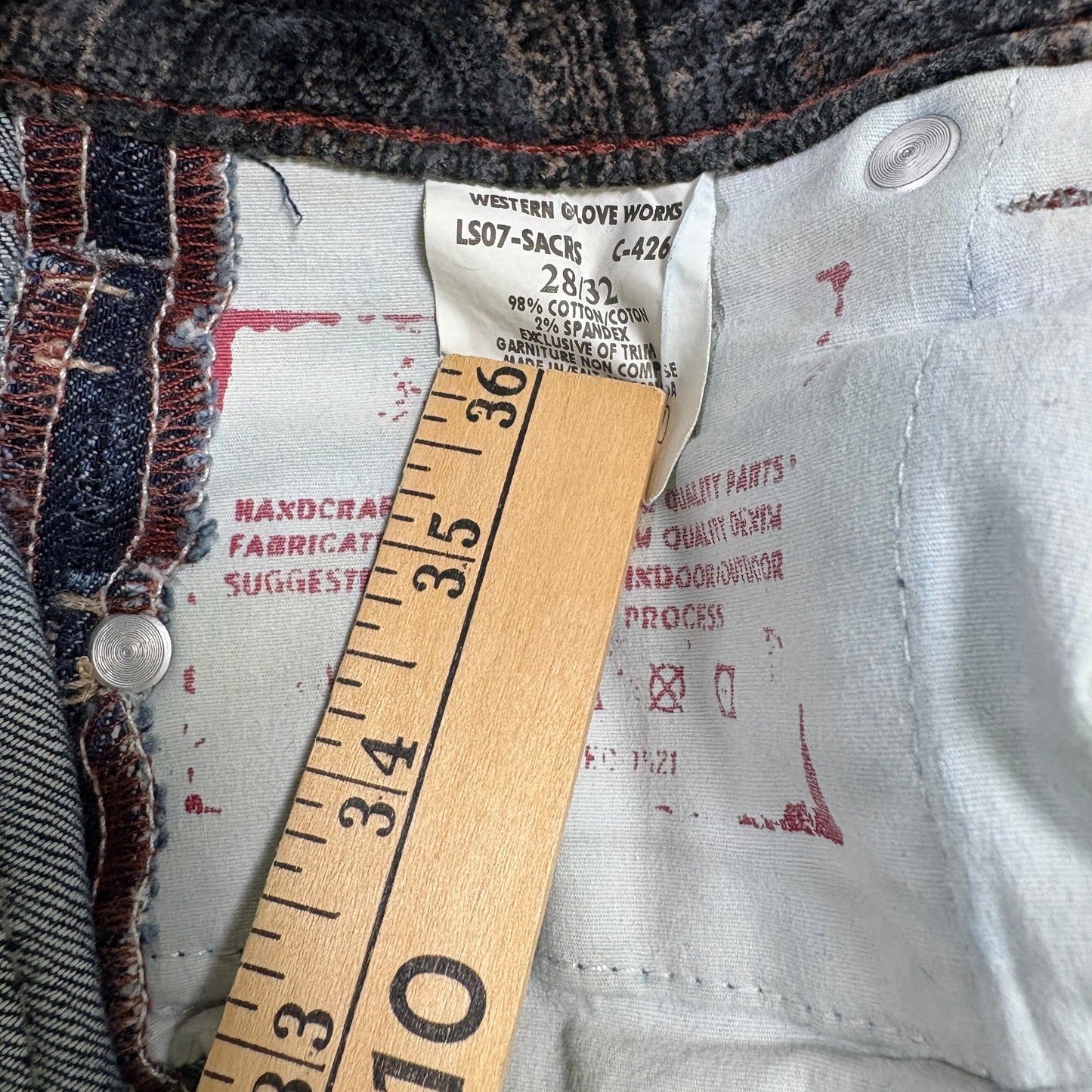 1921 Jeans Women’s 28x32 Bootcut Blue Denim Contrast Stitch Distressed Pockets