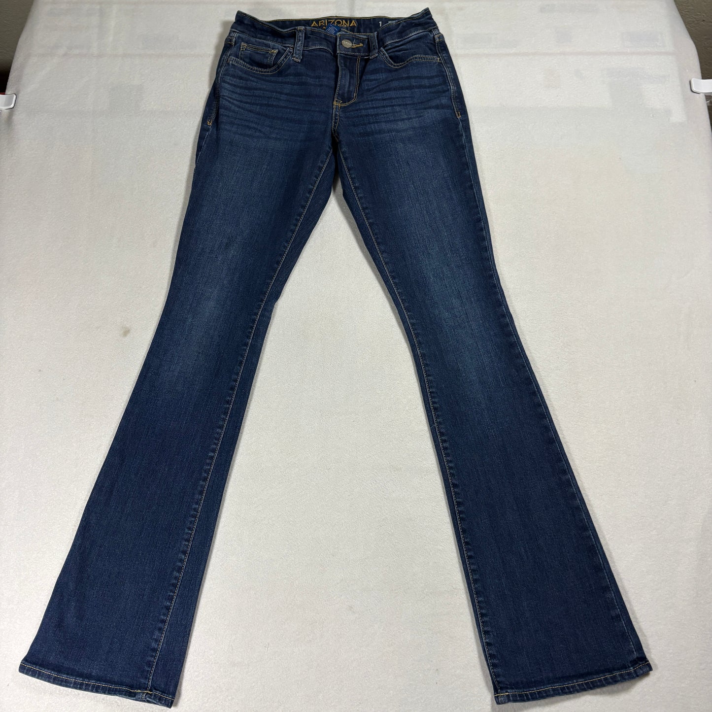 Arizona Jeans Womens 1 Mid Rise Bootcut Dark Wash Stretch Denim Retro Y2K Style