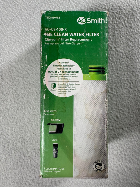 AO Smith AO-US-100-R Claryum Water Filter Replacement AO-CWM AO-FF NIB