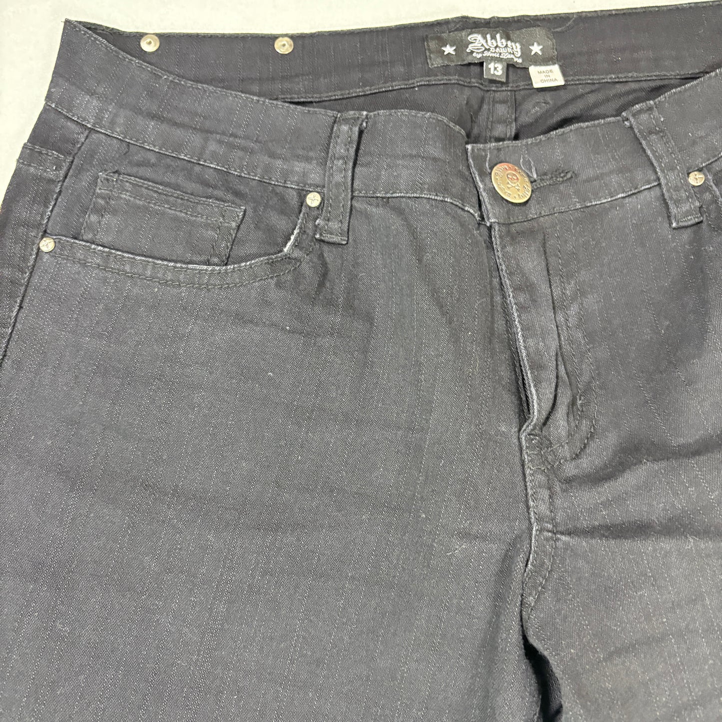 Abbey Dawn Jeans Women’s Size 13 Skinny Fit Black Denim Punk Rock Emo Goth