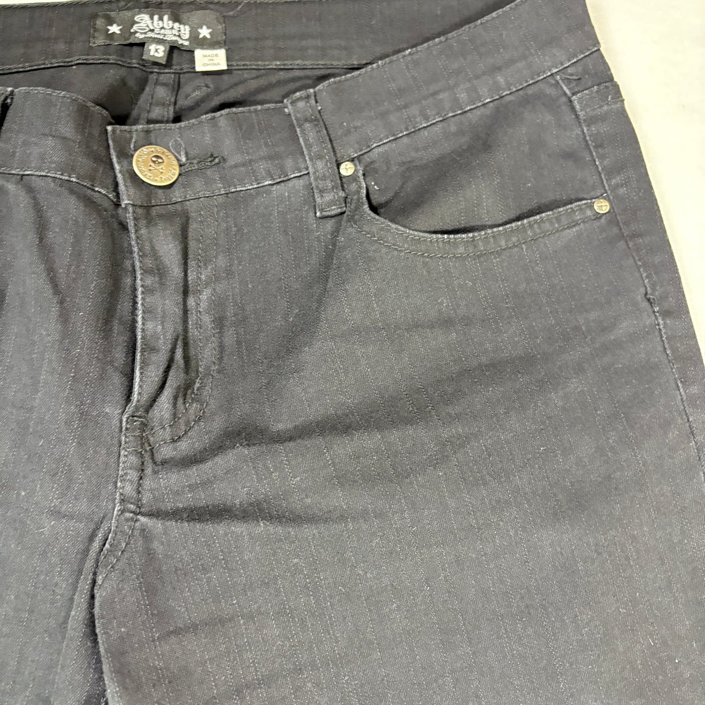 Abbey Dawn Jeans Women’s Size 13 Skinny Fit Black Denim Punk Rock Emo Goth