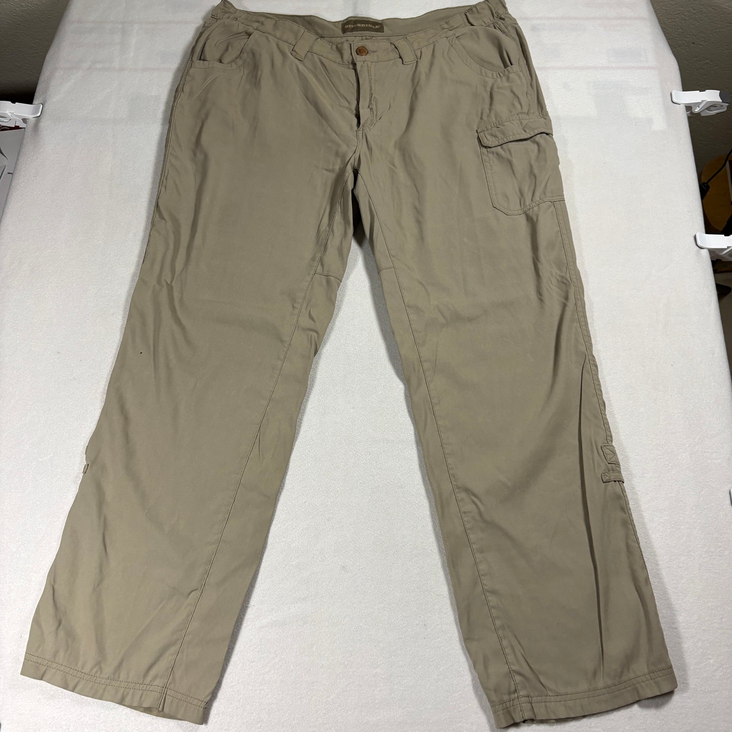 Bit & Bridle Cargo Pants Womens XL Tan Nylon Stretch Outdoor Hiking Workwear