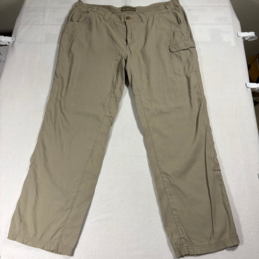 Bit & Bridle Cargo Pants Womens XL Tan Nylon Stretch Outdoor Hiking Workwear
