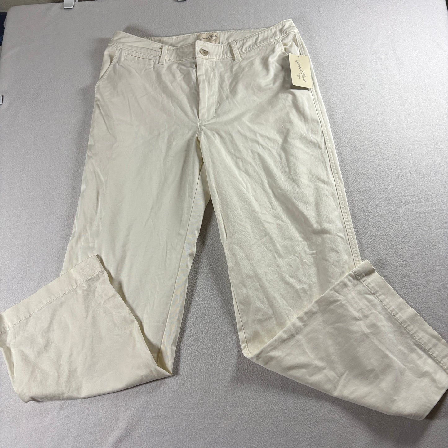 Chino Straight Stretch Pants Universal Thread Tag 12 Fits Like 34X30 Cream