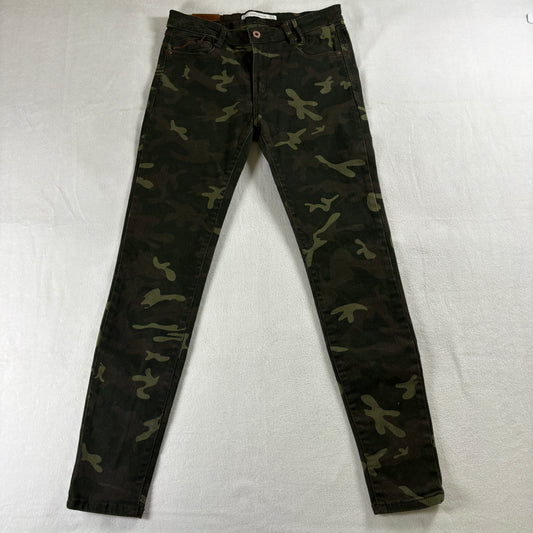 Zara Trafaluc Jeans Womens 8 Camo Skinny Stretch Military Y2K Streetwear Fit Up