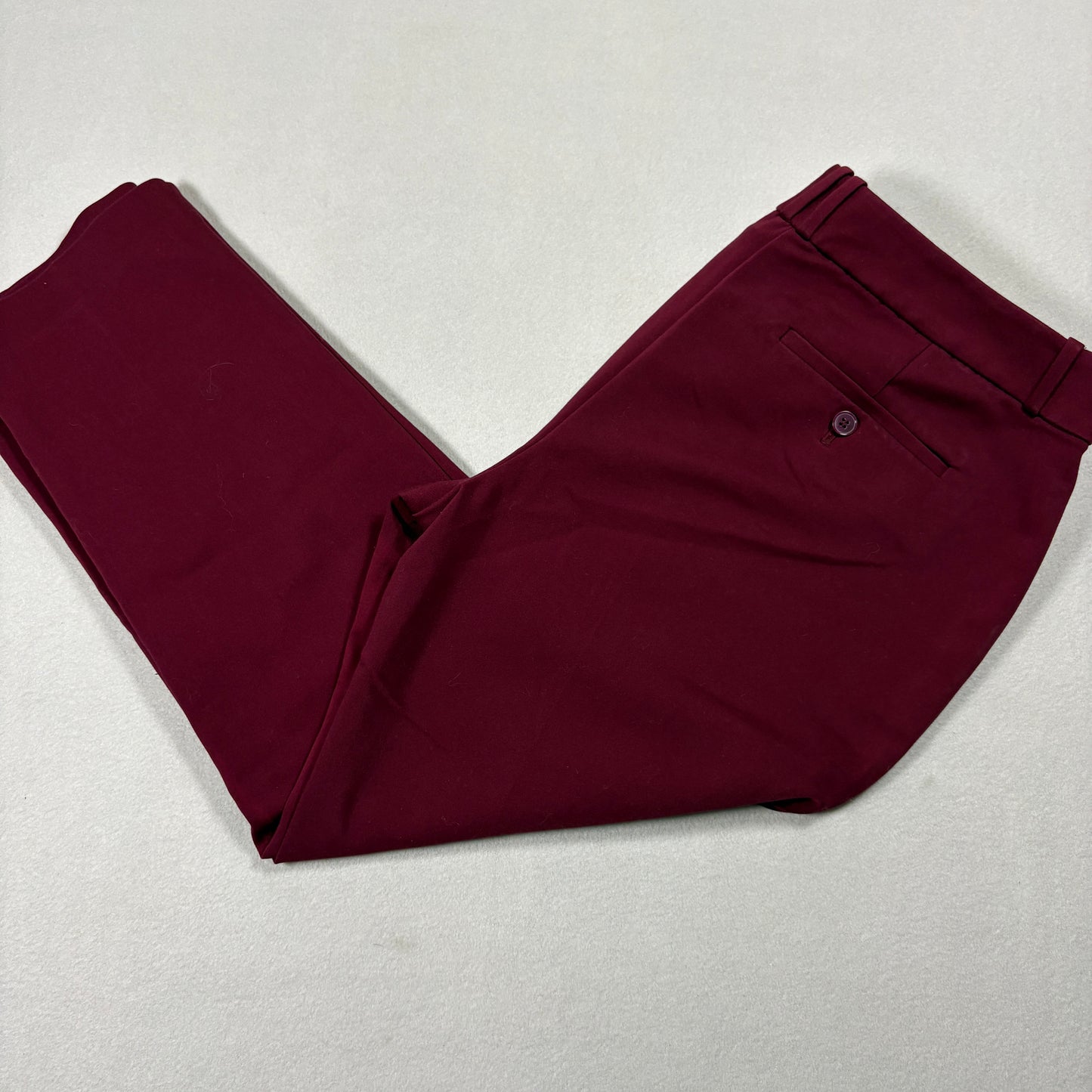 Liz Claiborne Womens Pants 12 Red Burgundy Emma Classic Career Stretch Slim Fit