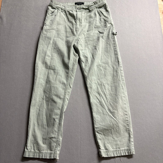 Loose Fit Carpenter Pants Sage Green Utility Workwear Tag 32 Fits 33X30
