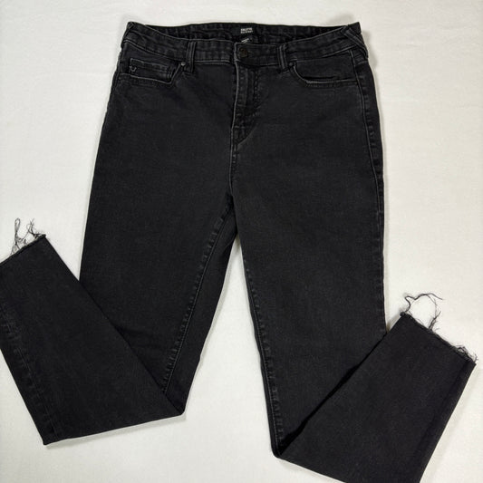 True Religion Colette Jeans Slim Straight Black Frayed Hem Size 32 Men’s Denim