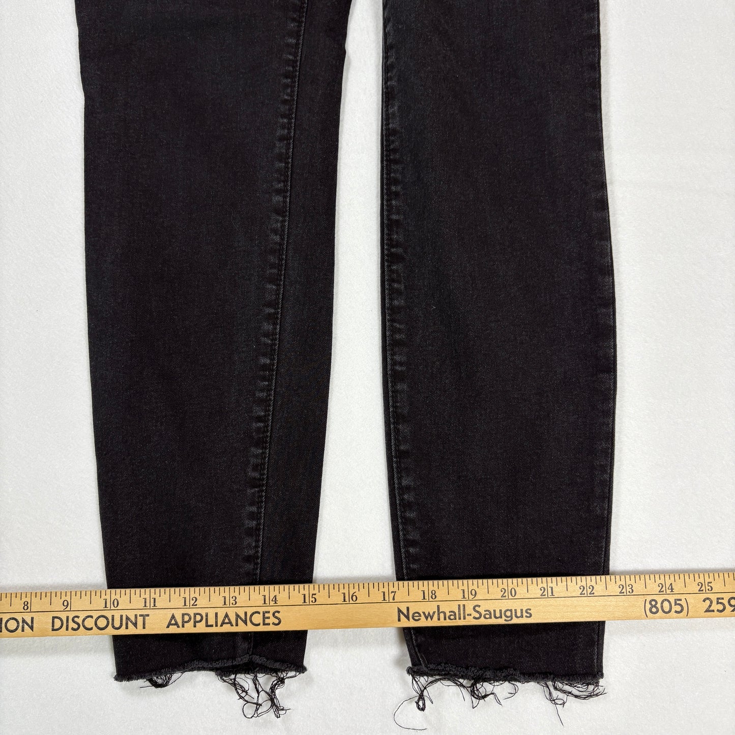 True Religion Colette Jeans Slim Straight Black Frayed Hem Size 32 Men’s Denim