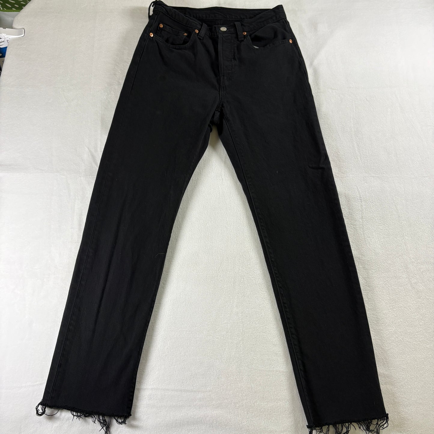 Levis 501 Jeans Mens 27X30 Black Vintage Straight Leg Button Fly USA Classic Fit