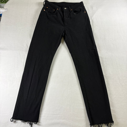 Levis 501 Jeans Mens 27X30 Black Vintage Straight Leg Button Fly USA Classic Fit