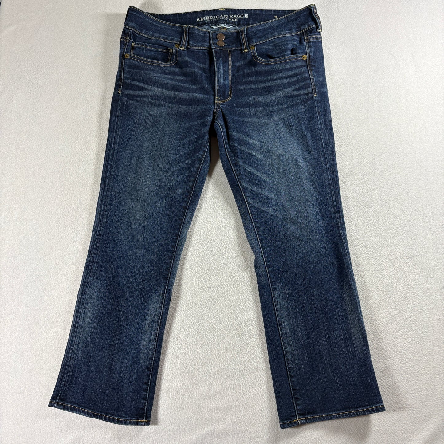 Bootcut Stretch Jeans American Eagle Artist Crop Tag 12 Fits Like 33X24 Blue