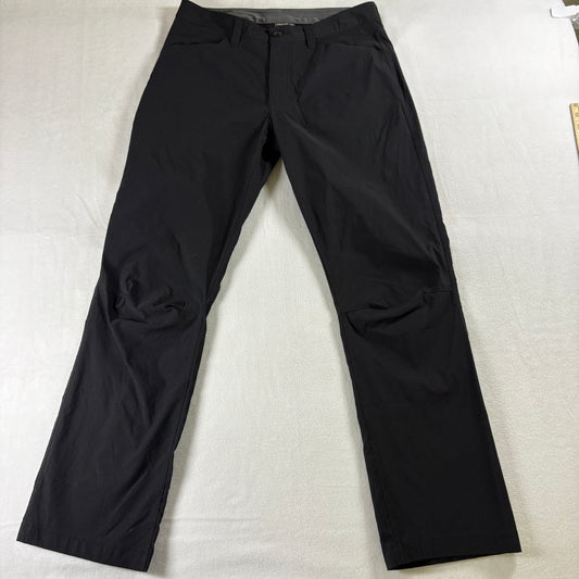 Eddie Bauer Mens 32x30 Black Tech Pants Stretch Nylon Hiking Travel Casual
