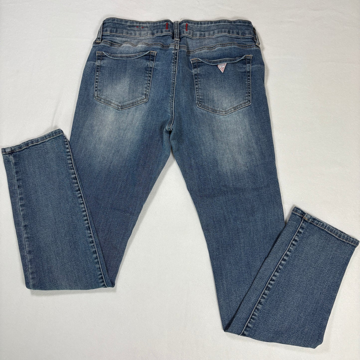 Guess Jeans Women’s Distressed Skinny Medium Rise Stretch Blue Denim Size 31