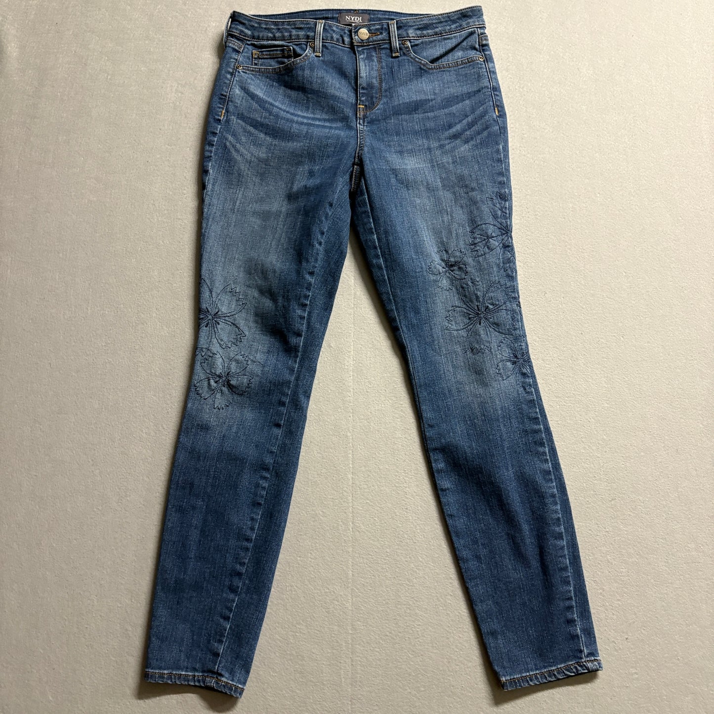 NYDJ Ami Skinny Lift Tuck Jeans Womens 6 Fits Like 31x28 Floral Stretch