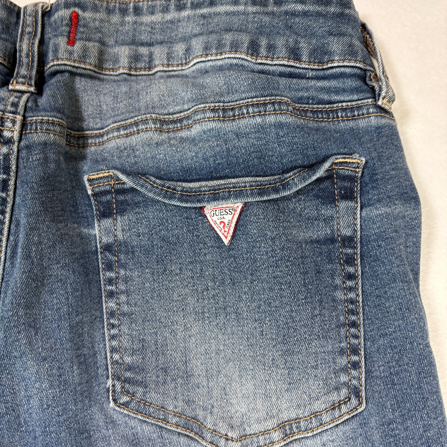 Guess Jeans Women’s Distressed Skinny Medium Rise Stretch Blue Denim Size 31