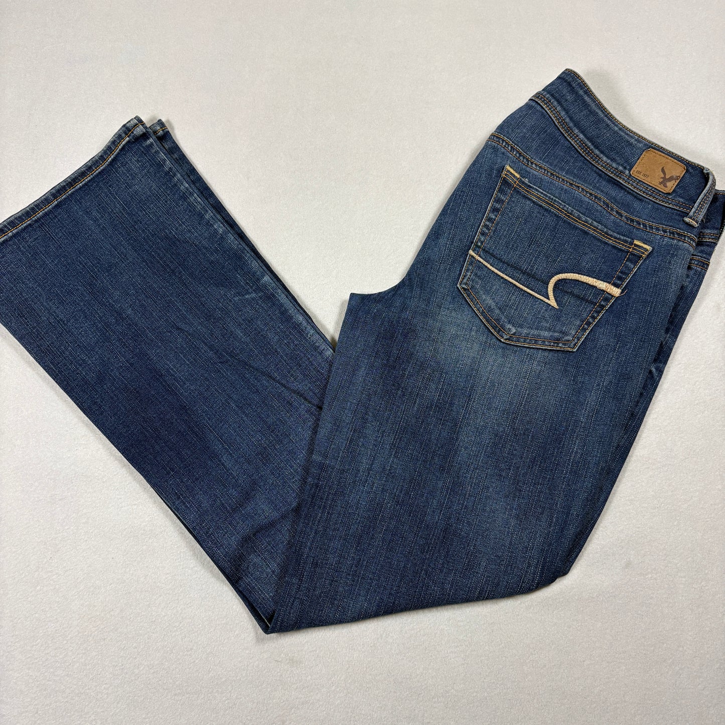 American Eagle Womens Jeans 12 Blue Stretch Denim Bootcut Y2K Vintage 90s Grunge