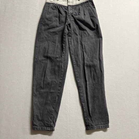 Vintage M DdY British Raj Pleated Mom Jeans Womens 9 Fits Like 27x30 Black