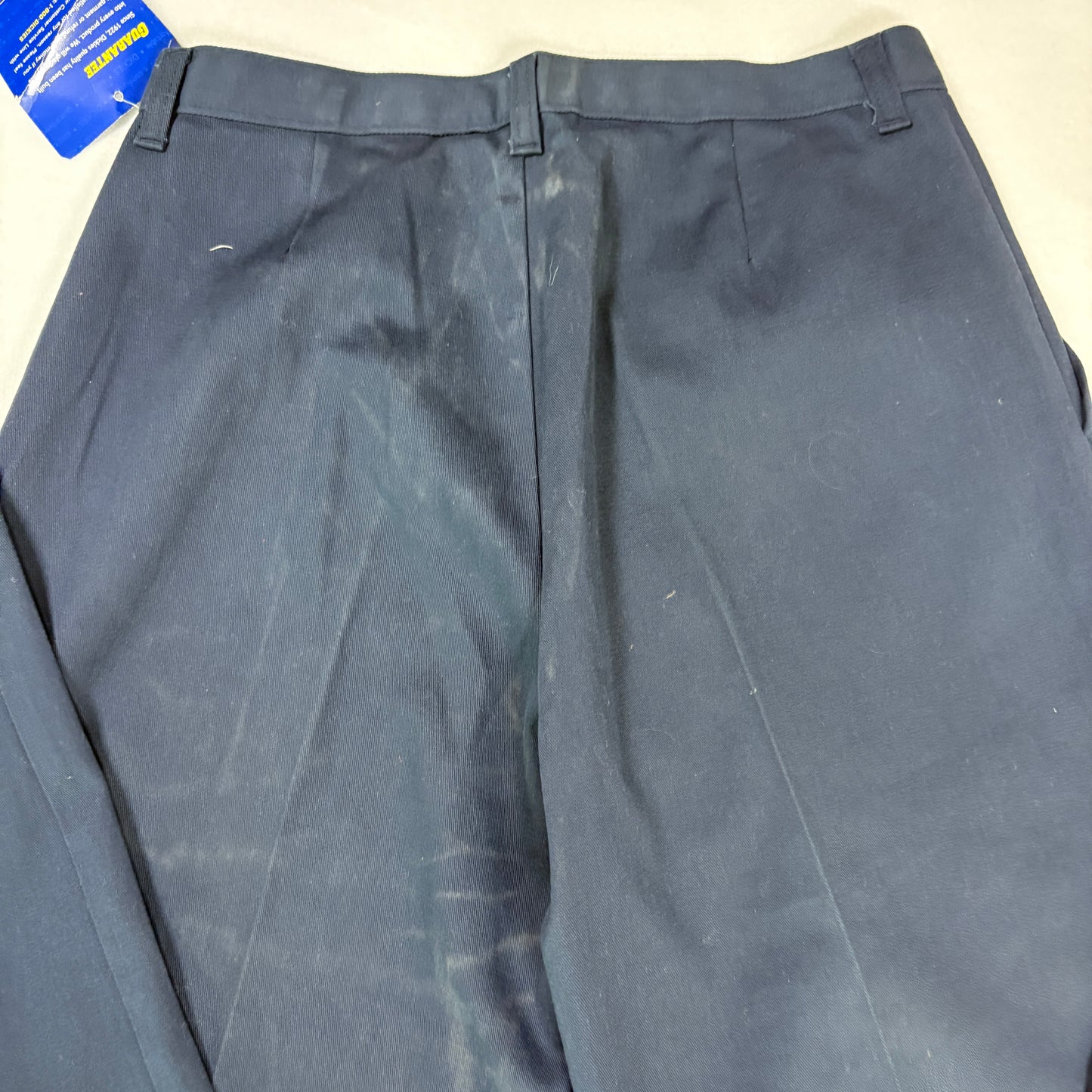 Dickies Pants Junior 7 Navy Blue Pleated Workwear Stain Release Blend Durable