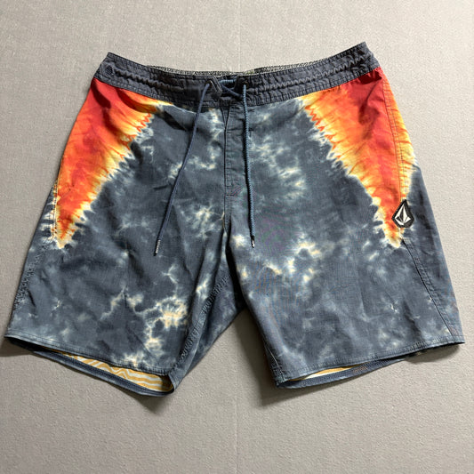 Volcom Stoneys Board Shorts Mens 34 Tie Dye Surf Swim Stretch Beach