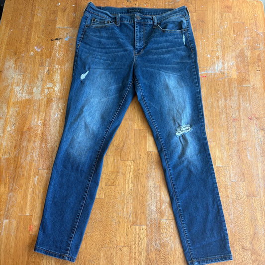 Distressed Skinny Jeans Stretch Denim Y2K Aeropostale 12 Fits Like 32X27 Blue