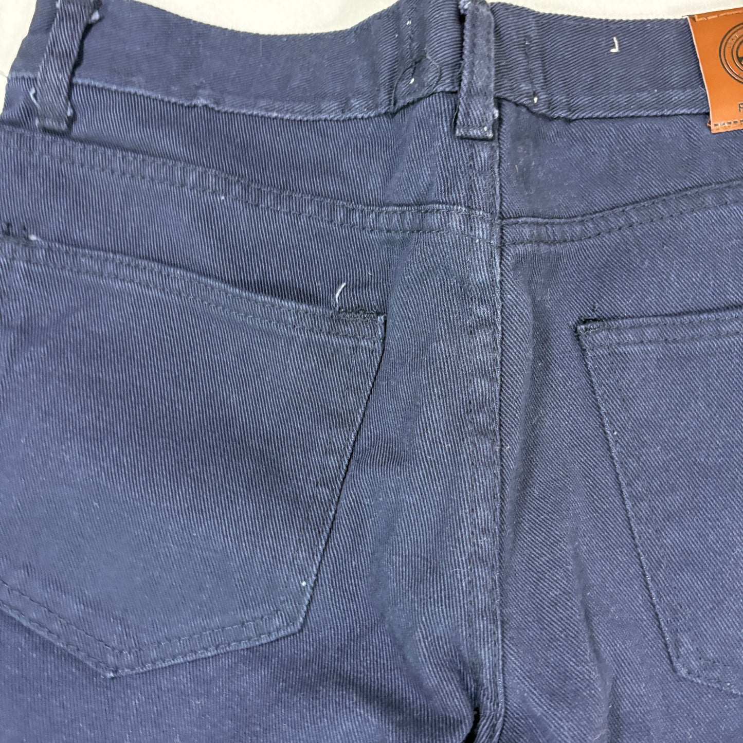 PJ Mark Jeans 32x32 Navy Blue Moto Biker Denim Taper Fit Ribbed Panels