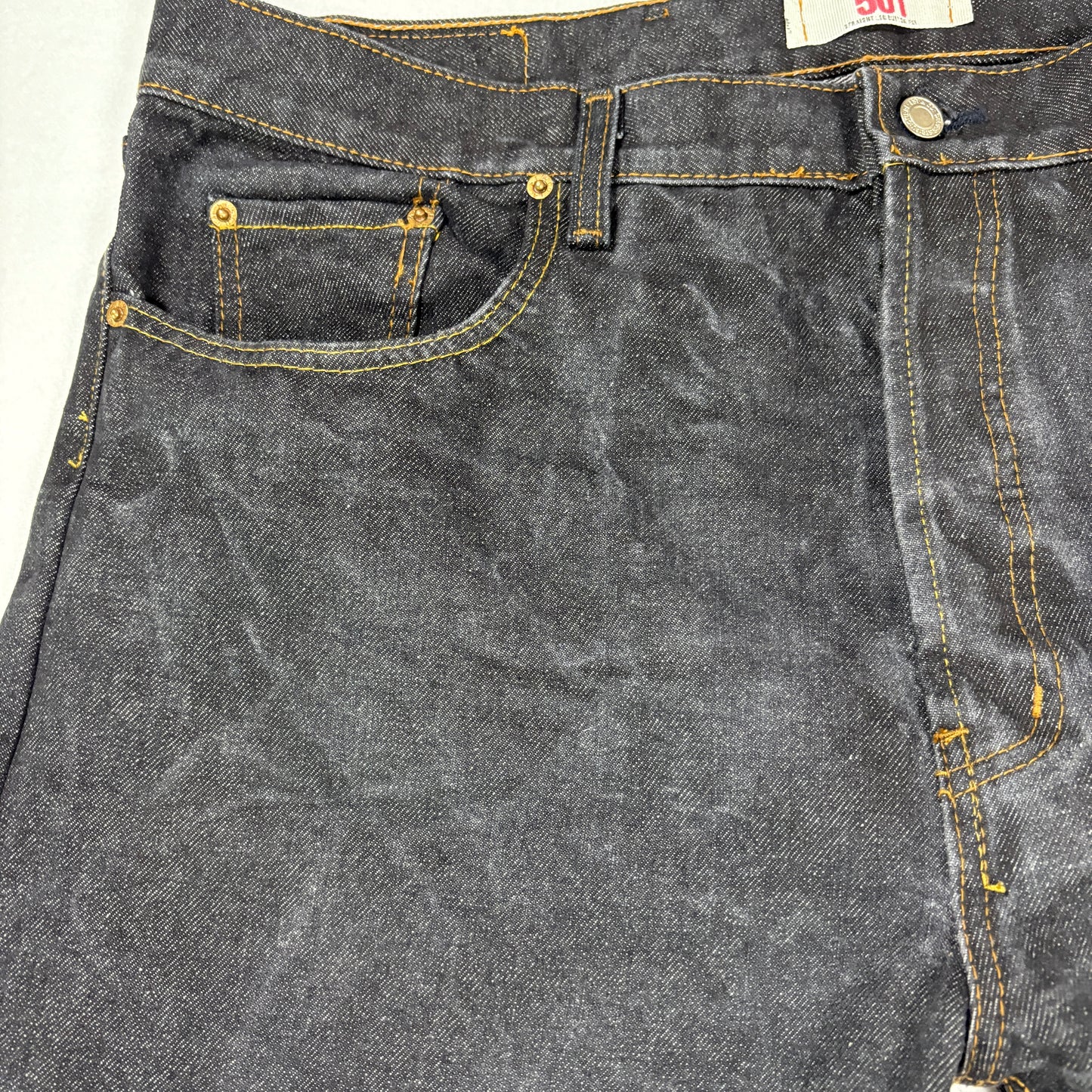 Levi’s 501 Jeans 42x30 Button Fly Original Fit Dark Wash Straight Leg Denim