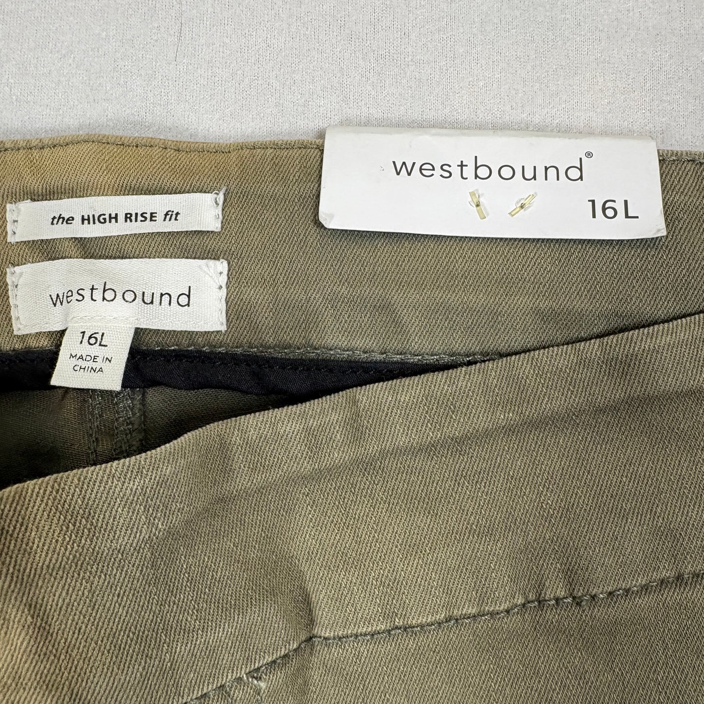 Westbound Womens Jeans 16L Olive Green High Rise Skinny Stretch Tummy Control NWT