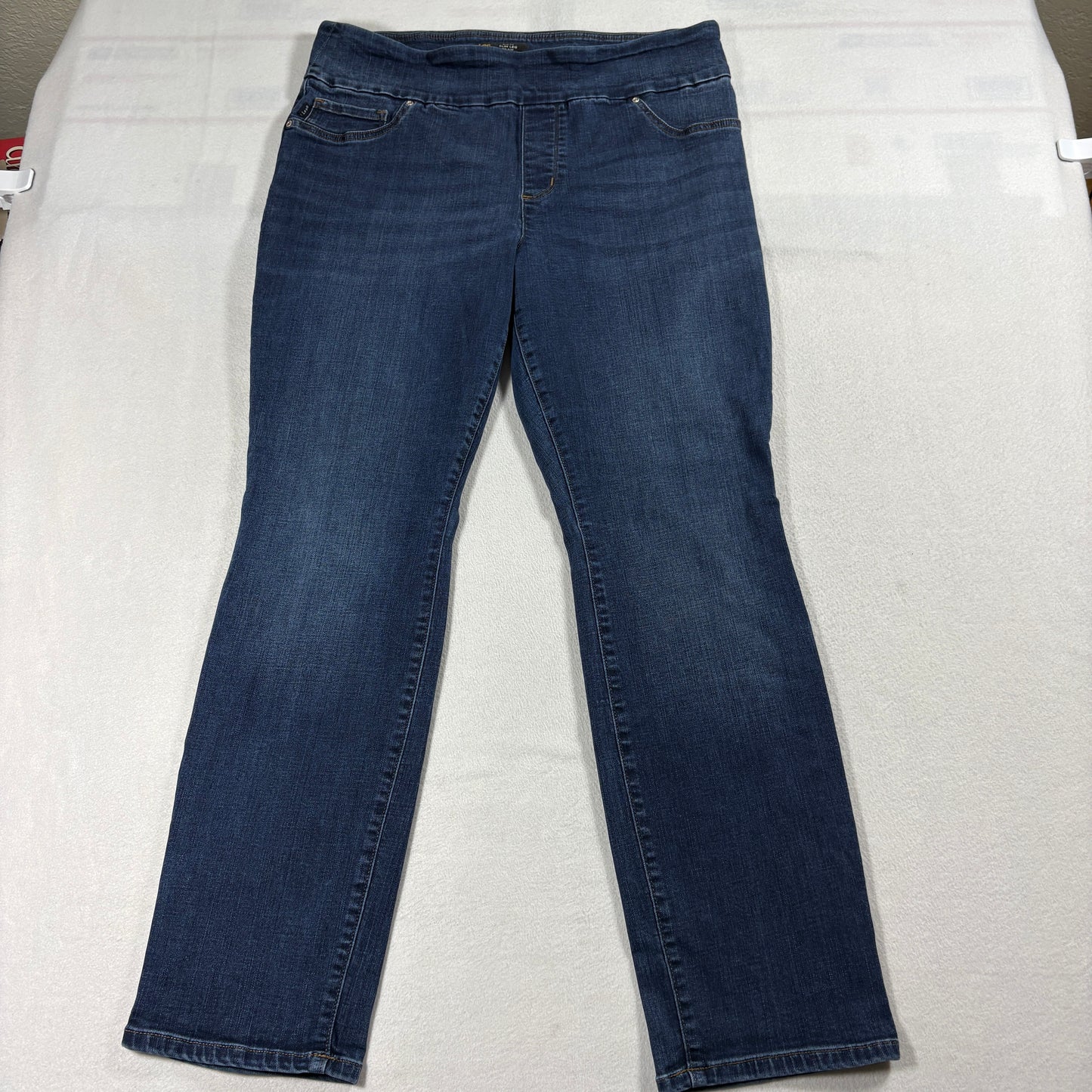 Lee Sculpting Slim Leg Jeans Womens 16 Short Dark Wash Stretch Mid Rise Casual Classic