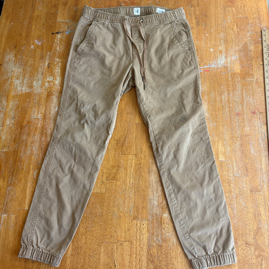 Jogger Pants Drawstring Elastic Waist Streetwear GAP S Fits Like 30X27 Khaki Tan