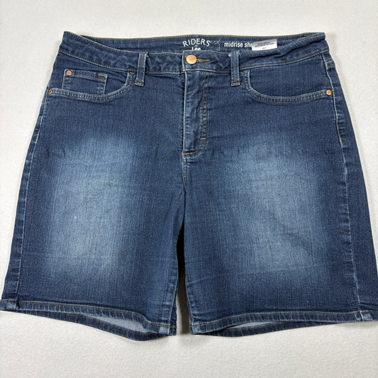 Riders By Lee Womens Shorts 12M Blue Denim Mid Rise Stretch Bermuda Y2K Vintage