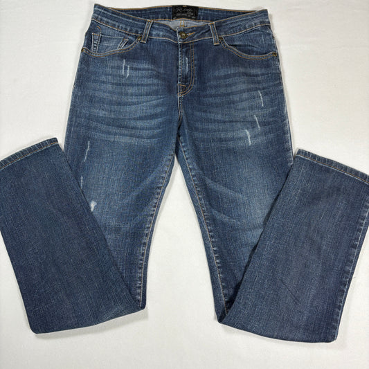 Rockstter Jeans Men’s 42 Blue Distressed Straight Leg Denim Casual Faded