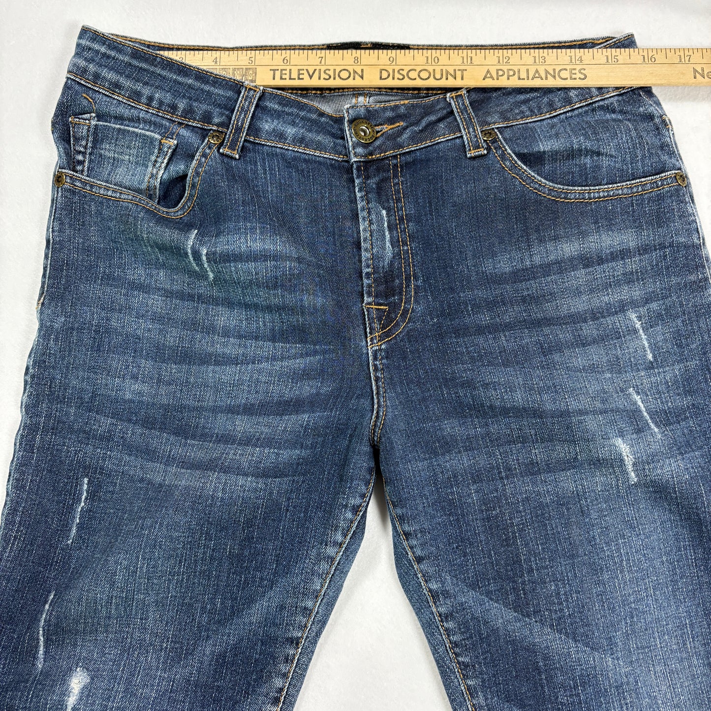 Rockstter Jeans Men’s 42 Blue Distressed Straight Leg Denim Casual Faded