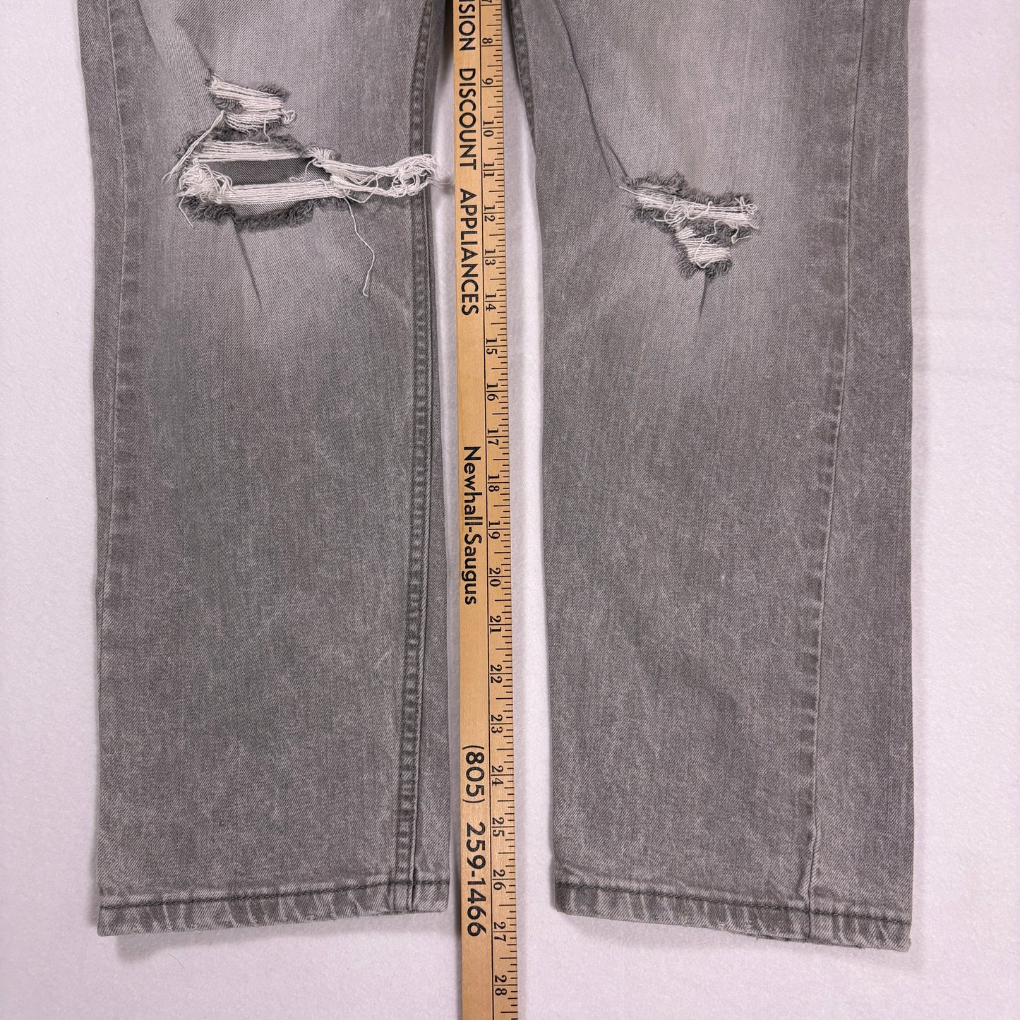 Levi’s 512 Jeans 38x30 Gray Slim Taper Distressed Stretch Denim Casual