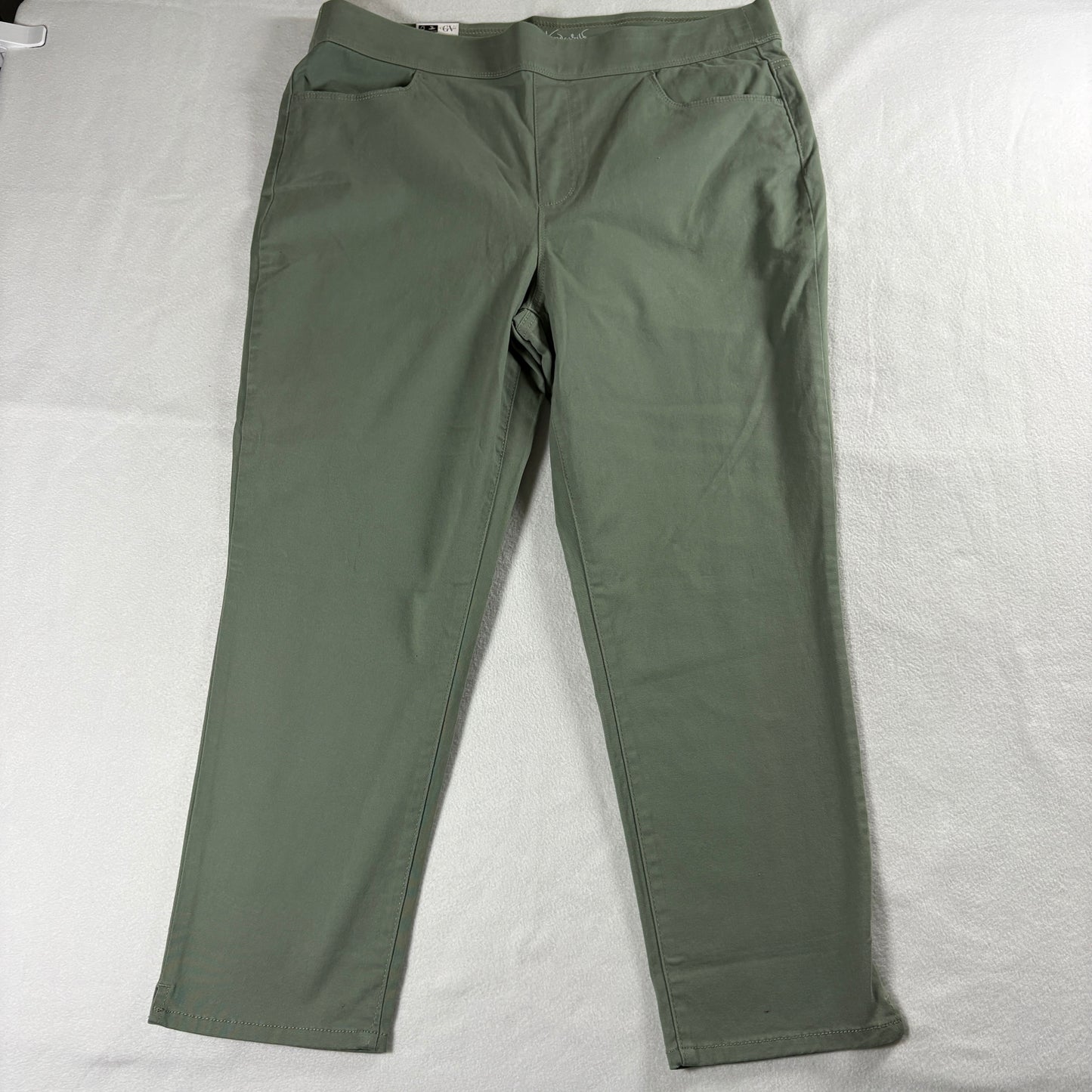 Gloria Vanderbilt Amanda Womens 14 Green Pull On Slimming Stretch Pants NWT Mid!