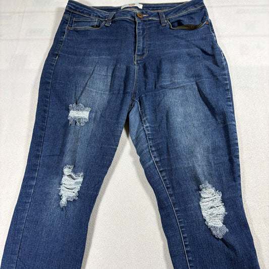 California Vintage Jeans Womens Distressed Skinny Light Wash Stretch Casual Y2K Style