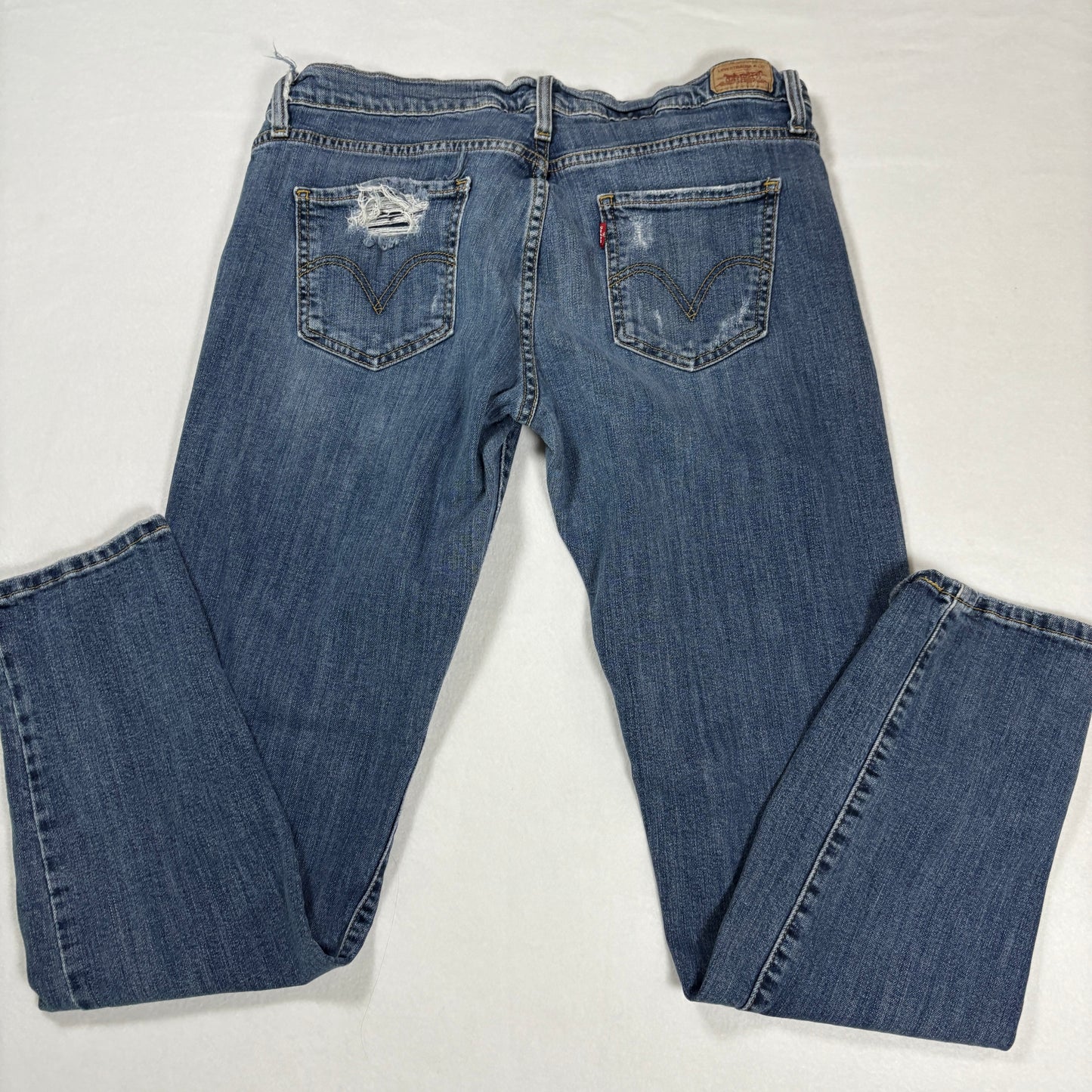 Levi’s Jeans Women’s 9 Medium Blue Distressed Skinny Stretch Denim Ripped