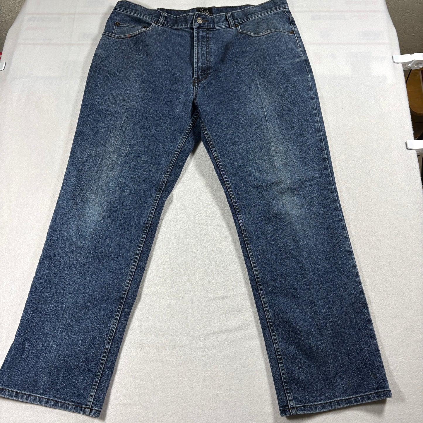 Jos A Bank Travelers Collection Jeans Mens 38x30 Tailored Fit Dark Wash Casual Classic