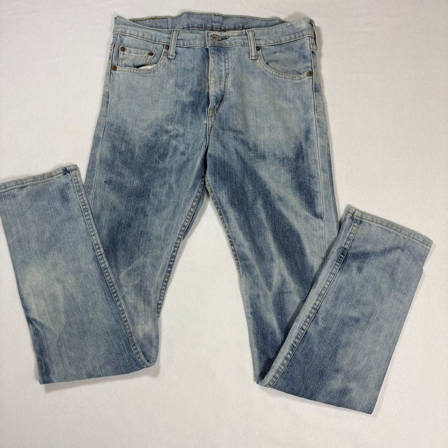 Levi’s 510 Jeans 30x32 Light Wash Skinny Fit Stretch Denim Distressed Label