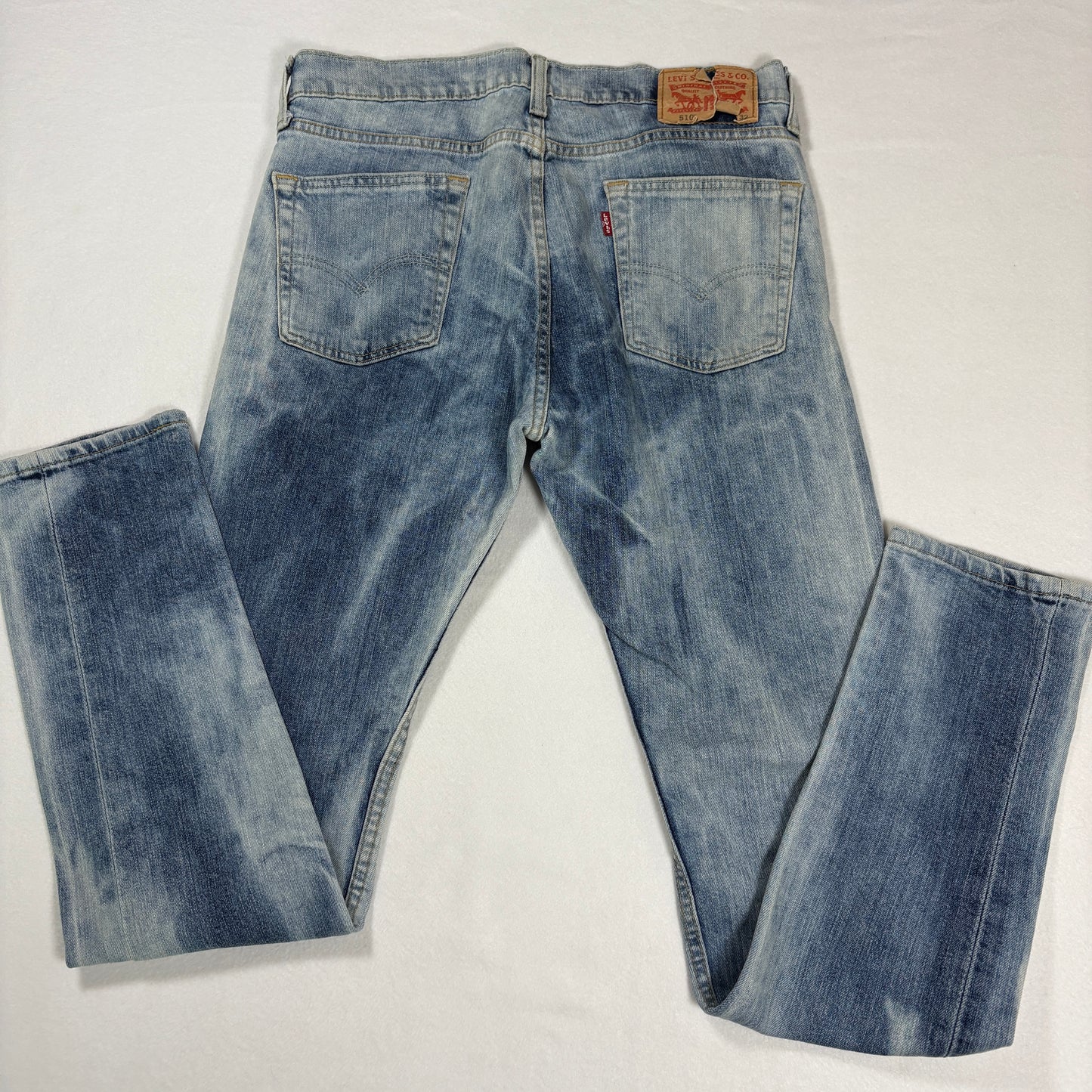 Levi’s 510 Jeans 30x32 Light Wash Skinny Fit Stretch Denim Distressed Label