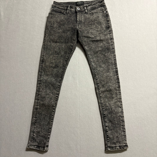 Bershka Super Skinny Jeans USA 28 Fits Like 28x30 Gray Acid Wash Y2K