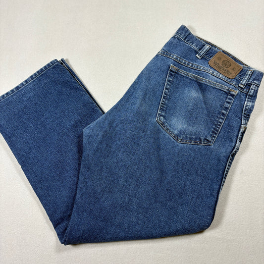 Wrangler Mens Jeans Size 38x29 Blue Denim Relaxed Fit Straight Vintage Y2K Grunge