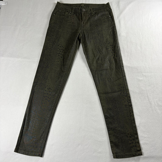 Velvet Heart Olive Snake Print Pants Womens Vintage Y2K Skinny Stretch! Glam Fit