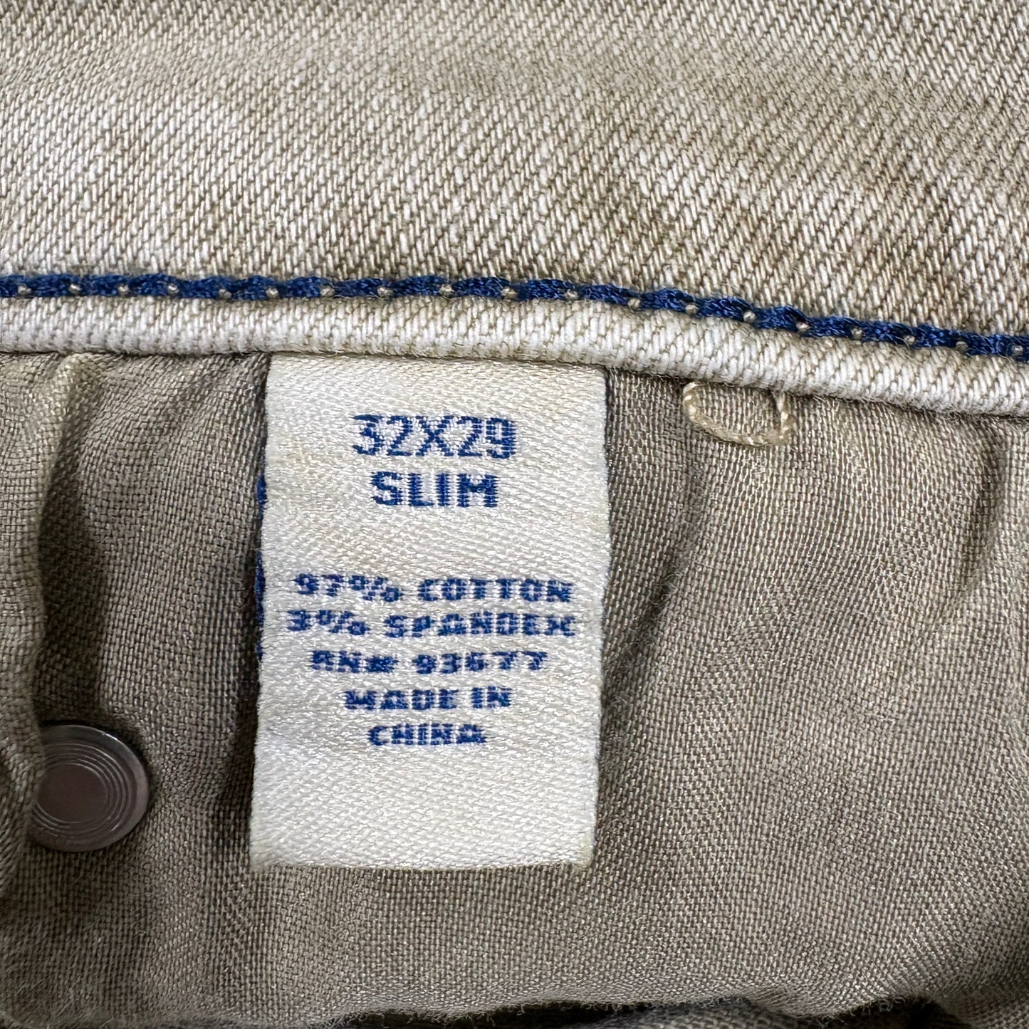 Arizona mens Slim Jeans 32x29 Tan Advanced Flex 360 Stretch Denim Y2K Casual