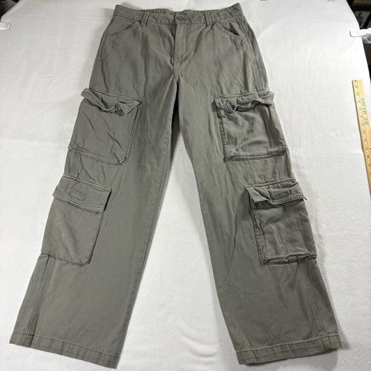 H&M Divided Womens Cargo Pants Gray Y2K Streetwear Utility Straight Leg 00s Core